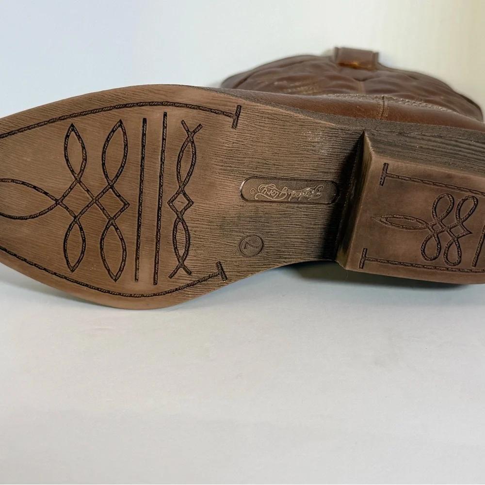 The Faded Glory Women's Western Cowboy Boots Ankle/Brown, Size 7 - Picture 9 of 13